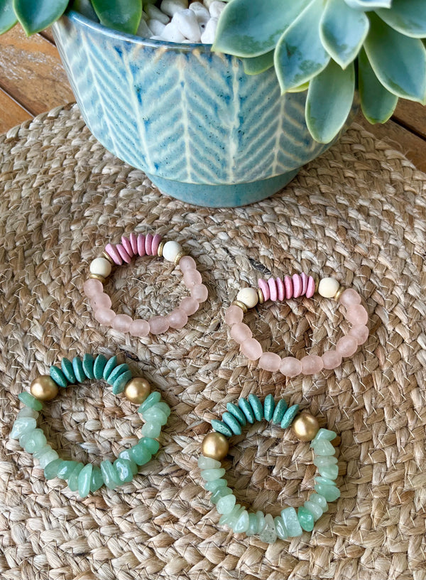 Glass Disc Beaded Bracelet