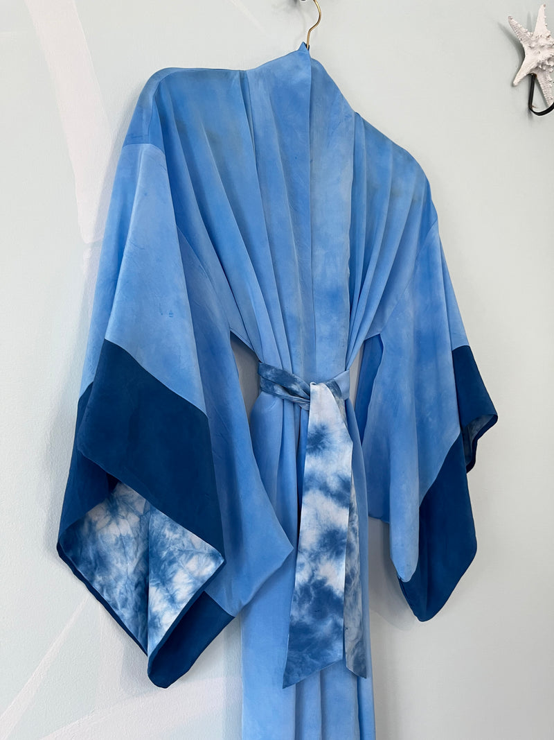 Sky Blue Silk Echo Kimono
